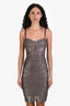 Herve Leger Silver Metallic Bandage Dress Size S