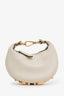 Fendi White Calfskin Leather Nano Fendigraphy Bag with Strap