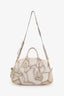 Prada White Ombre Deerskin Leather Croc and Lizard Patchwork Bowler Bag