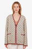 Gucci Beige/Purple Tweed GG Monogram Evening Jacket Size 46
