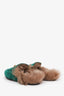 Gucci Green Velvet Horsebit Princeton Slip-On Loafers With Fur Size 36.5