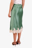 Doen Green Silk Lace Midi Skirt Size XXL