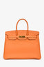 Hermès 2016 Orange Clemence Leather Birkin 35 GHW