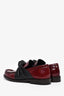 Celine Burgundy Patent Leather Knot Loafers Size 37