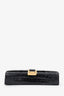 Balenciaga Black Crocodile-Embossed Leather Hourglass Bag With Strap