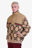 Gucci 2023 Tan Nylon GG Shearling Anorak Jacket Size L Men's