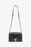 Christian Dior 2018 Navy Blue Leather Studded Diorama Flap Bag