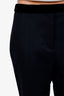 Sandro Navy Wool Velvet Detailed Oversized Blazer and Straight Leg Pants Size 38