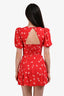Reformation Red Floral Short Sleeve Mini Dress Size 0