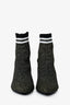 Stuart Weitzman Gold Glitter Sock Ankle Boots Size 7.5