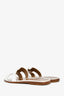 Hermès White Leather Oran Sandals Size 38