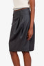 Brunello Cucinelli Grey Wool Pleated Midi Skirt Size 6