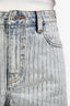 Alexander Wang Light Wash Crystal Stripe Denim Shorts Size 27