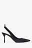 Miu Miu Dark Blue Denim Pointed Slingback Heels Size 38