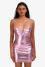Alix NYC Pink Metallic Crystal Strap Mini Dress Size 2