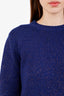 Prada Blue Glitter Wool Cashmere Knit Sweater Size 38