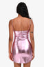 Alix NYC Pink Metallic Crystal Strap Mini Dress Size 2