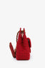Pre-loved Chanel™ 2022+ Red Wool CC Mini Hobo Shoulder Bag