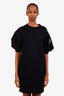 Sacai Black Cotton Nylon Puff Sleeve Zip Dress Size 3