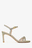 Stuart Weitzman Gold Glitter 'Starla 80' Sandals Size 6.5