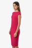 Alexander McQueen Fuchsia Textured Knit Sleeveless Midi Dress Size S