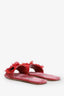 Miu Miu Pink Velvet Floral Appliqué Sandals Size 40