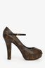 Louis Vuitton Monogram Platform Peep-Toe Heels Size 39