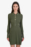 Veronica Beard Green Button Up Knit Lauper Mini Dress Size S