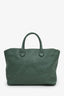 Burberry Green Embossed Check Leather Tote Bag with Strap
