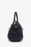 Prada Navy Nappa Gaufre Leather Satchel Bag with Strap