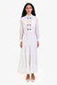 Carolina K White Cotton Embroidery Long Maxi Dress Size Small
