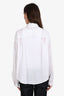 Raquel Allegra White Cotton Muslin Raw Edge Blouse Size 2