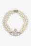 Vivienne Westwood Faux Pearl 3 Strand Orb Necklace