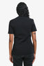 Louis Vuitton Black Neoprene Short Sleeves Top with Monogram Sleeves Size S