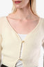Gilet court à manches longues en mohair crème Jacquemus, taille 40