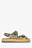 Pre-loved Chanel™ Black/Yellow Tweed CC Braided Dad Sandals Size 37
