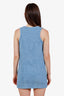 Pre-loved Chanel™ 20M Blue Terry Cloth CC Button Sleeveless Mini Dress Size 34