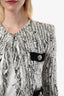 Balmain White/Blank Fringe Tweed Jacket Size 36