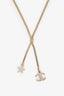 Pre-loved Chanel™ Champagne Gold-Toned Crystal CC Star Necklace