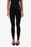 Sandro Black Knit Ribbed Logo Leggings Estimated Size S