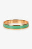 Hermès Gold Tone Green Niloticus Lizard 'Olympe' Bangle Bracelet Size T3