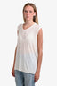 Rick Owens White Cotton S/S 2022 Sheer Sleeveless Top Size 4