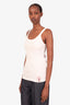 Gucci White Ribbed Logo Patch Tank Top Size XS