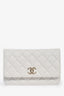 Pre-loved Chanel™ 2022+ White Quilted Caviar Leather CC Wallet on Chain