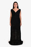 Reformation x Laura Harrier Black Velvet Semi Sheer Maxi Dress Size 18