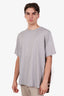 Burberry Grey Cotton Check Panel Oversized T-Shirt Size L Mens