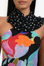 RIXO Multicolour Polka Dots Floral 'Hayley' Halter Dress Size XXS