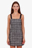 Alice + Olivia Black/White Tweed Plaid Sleeveless Mini Dress Size 4