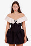 Shushu Tong Black/White Off the Shoulder Mini Dress Size 10 UK