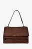 Fabrique Brown Nubuck Leather 'Rialto' Double Flap Handbag